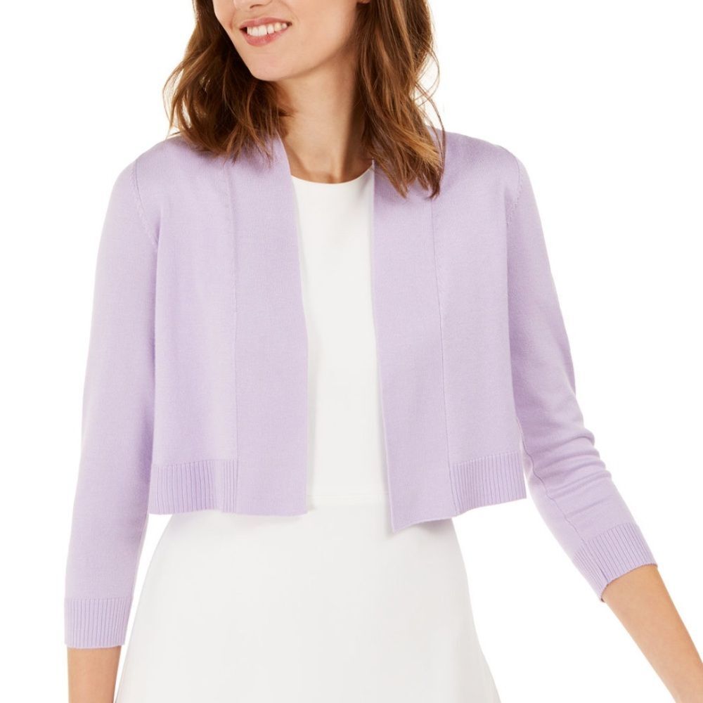 Ronni & Nicole Lilac Open-Front 3/4-Sleeve Cropped Shrug/Cardigan Sz M